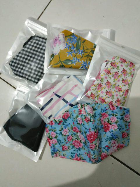 Masker Kain Earloop 2 Ply, 3 Ply Plus Bisa Isi Filter Tissue