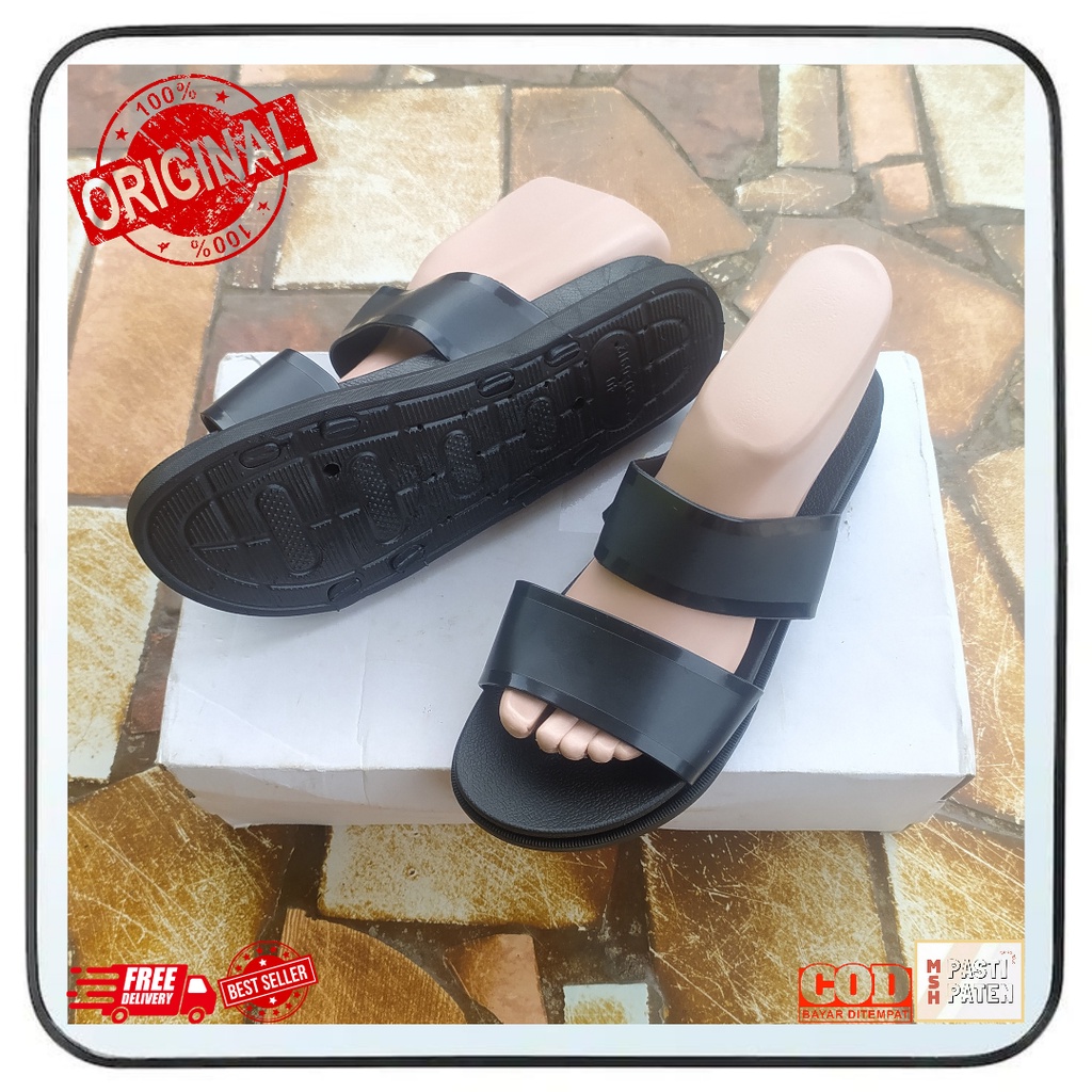 Sandal selop impor bahan karet jelly wanita merk hys ori size 37-41