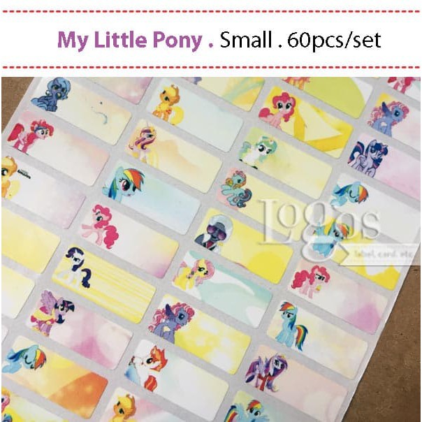 

TERLARIS!! My Little Pony SMALL. Label nama waterproof Hasbro figurine kuda poni UNIK