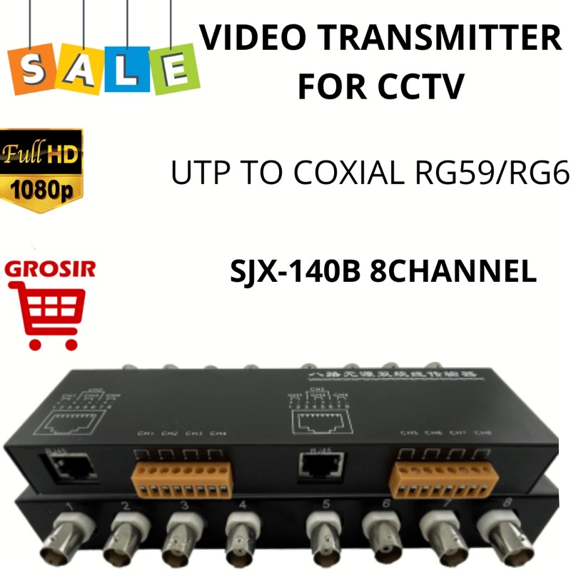 Video balun 8channel UTP passive video transceiver 8ch sjx1408B