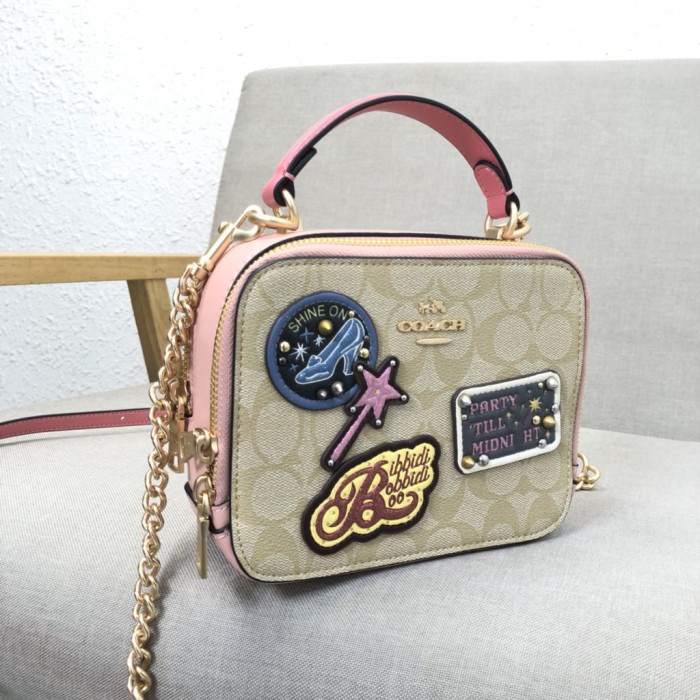 Coach's x Disney Signature Box C1434Crossbody Bag With Patches