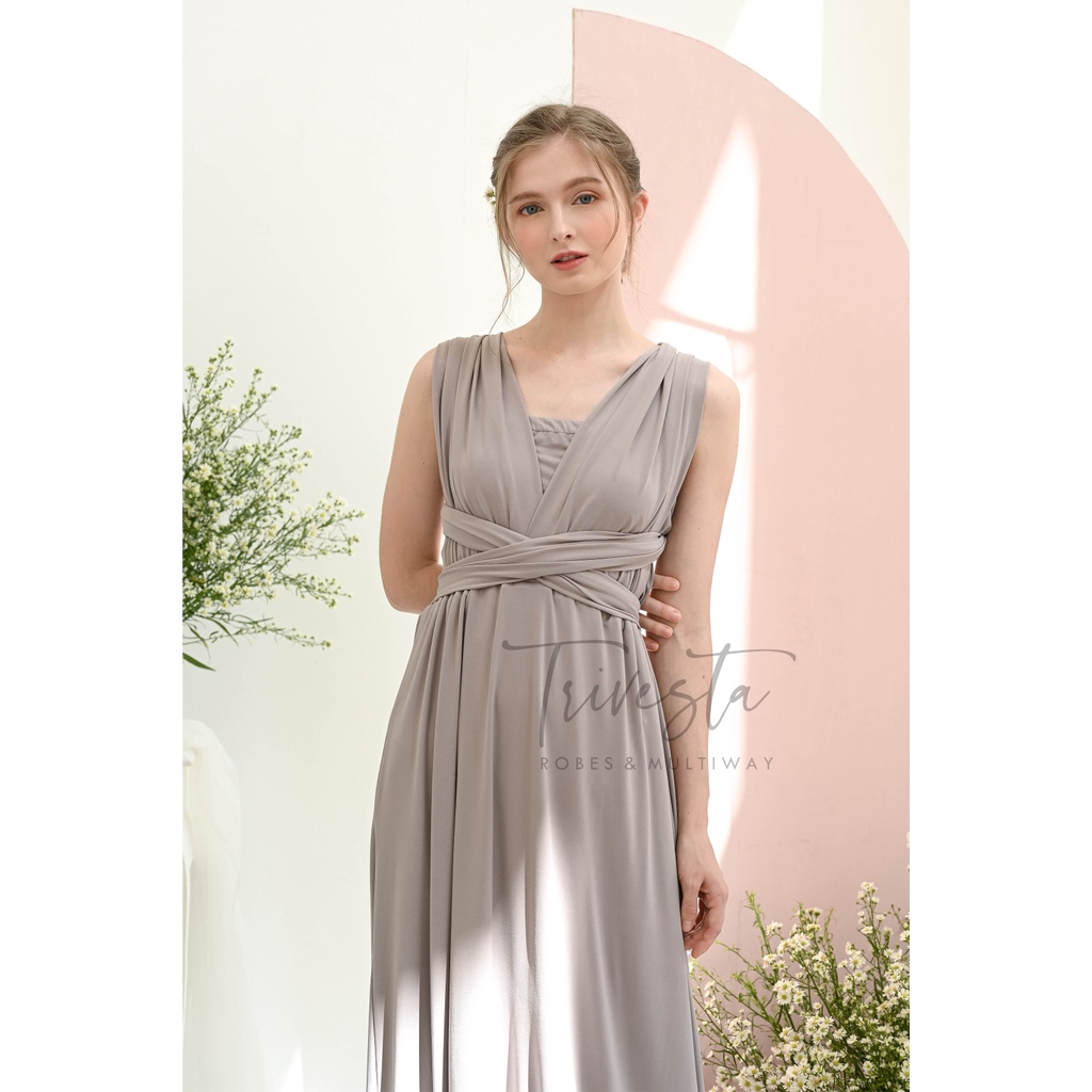 MAXI | TAUPE | MULTIWAY INFINITY CONVERTIBLE DRESS | DRESS LILIT | 1 DRESS 30 MODEL