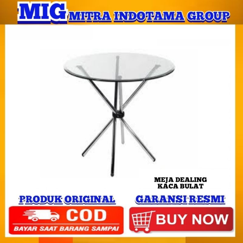 MEJA DEALING KACA BULAT / MEJA MEJA PAMERAN KACA BULAT / MEJA CAFE DIAMETER 80