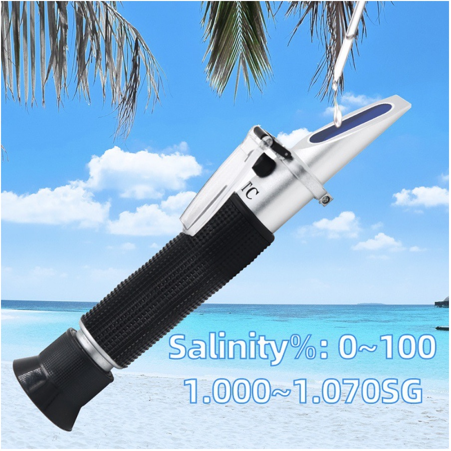 ❤️TERMURAH!!!❤️ Refracto Meter Salinity Meter ✌️Alat Ukur Kadar Garam Air laut ✌️Refraktometer Aquarium 0-100%