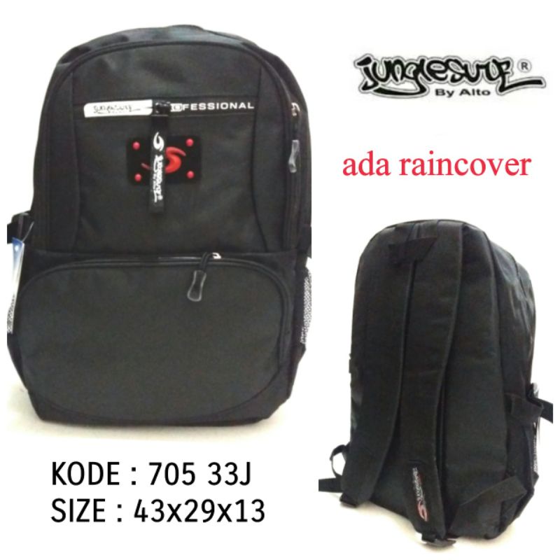 TAS RANSEL SEKOLAH TERBARU JUNGLE SURF BY ALTO 705 33J WARNA HITAM ADA RAINCOVER