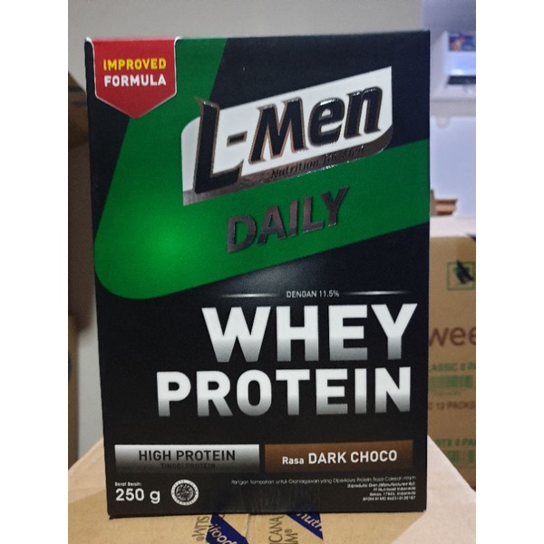 L-Men DAILY 250 GR DARK CHOCOLATE Whey Protein  Susu Lmen Suplemen Fitness