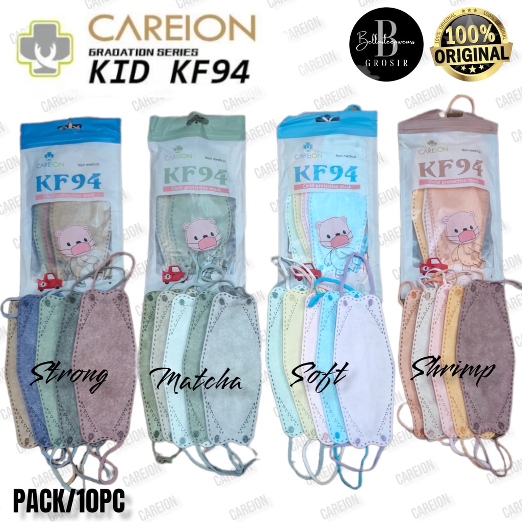 KF94 CAREION KIDS GRADATION MIX POLOS ANAK - MASKER KF94 ANAK KIDS CHILD 4PLY KEMENKES