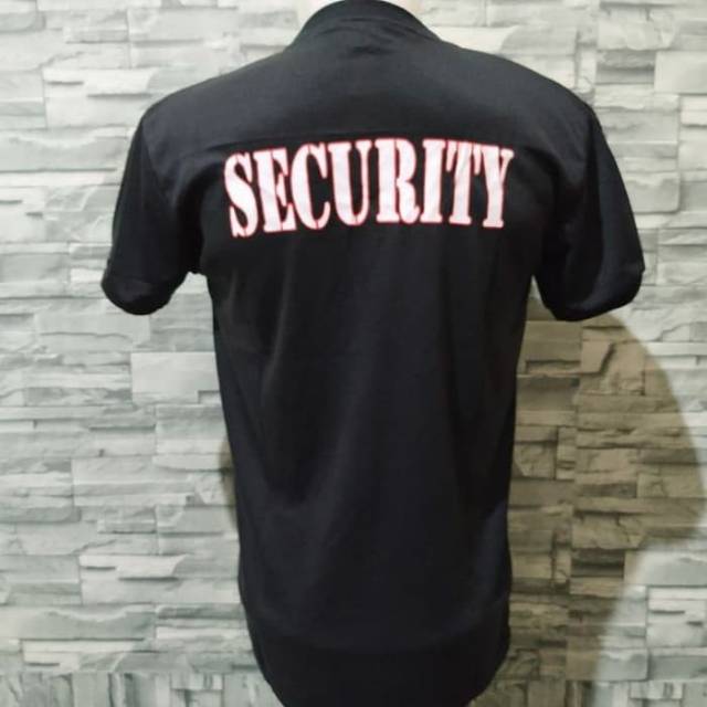 Kaos pendek security/satpam warna hitam/kaos daleman satpam