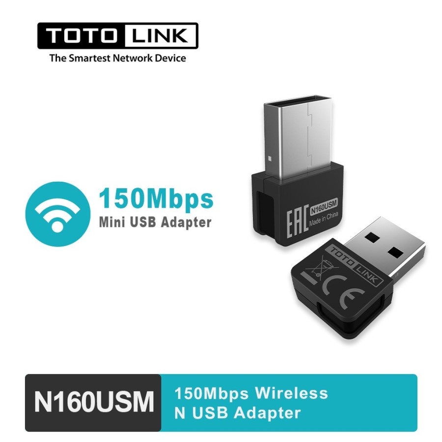 TOTOLINK N160USM USB WIFI ADAPTER MINI USB WIFI RECEIVER PLUG AND PLAY 150MBPS