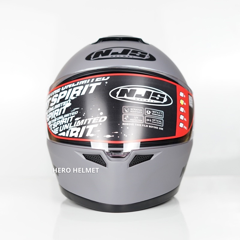 Helm Fullface NJS ZX-1 Stone Grey Doff-1
