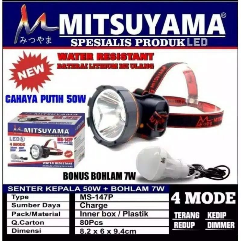 COD SENTER KEPALA CAS MITSUYAMA MS-147P + BOHLAM SUPER TERANG - MS-147P