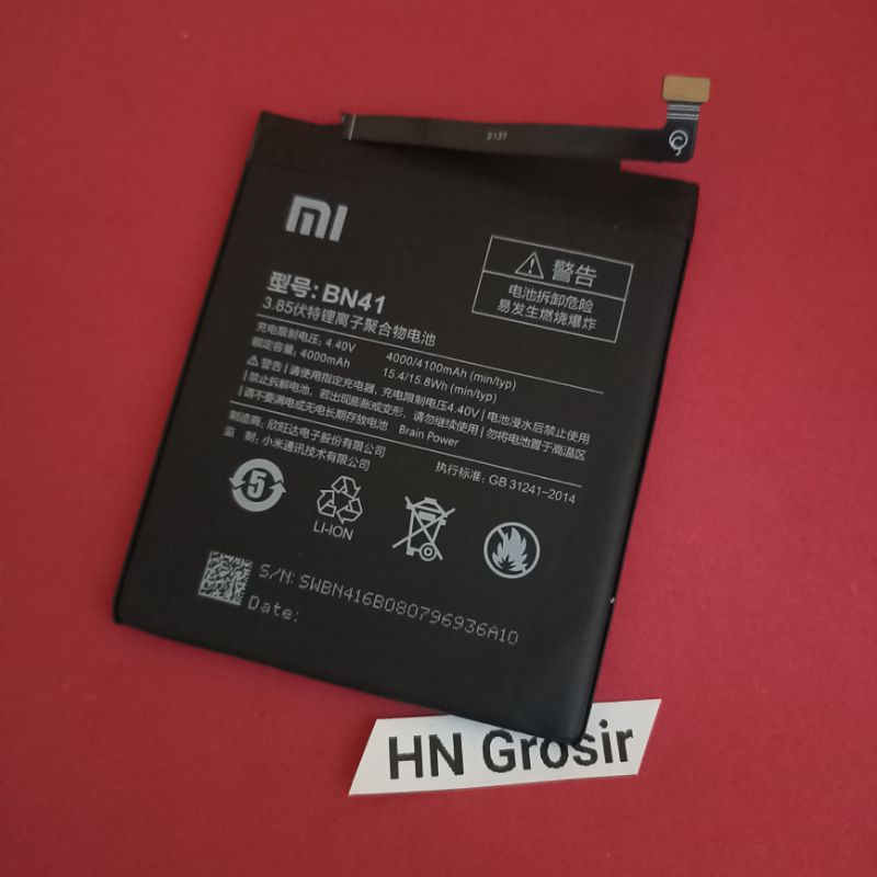 Baterai batre Xiaomi Redmi note 4 Note 4X Mediatek BN41 BN 41