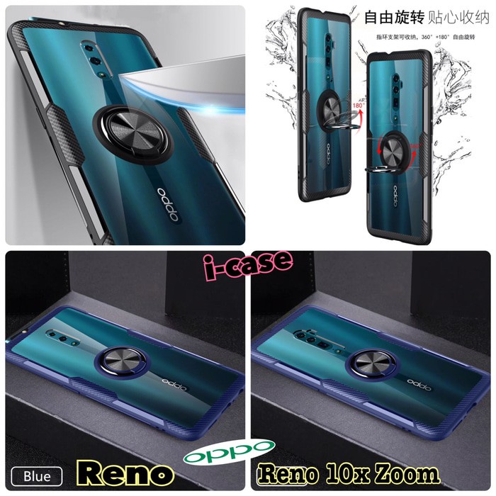 New i-case Oppo Reno / Reno 10x Zoom Hybrid Ring Stand Clear CASE RENO10