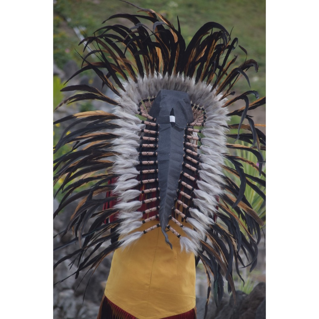 TOPI INDIAN - INDIAN HEADDRESS MEDIUM AYAM BILABONG NATURAL COKLAT