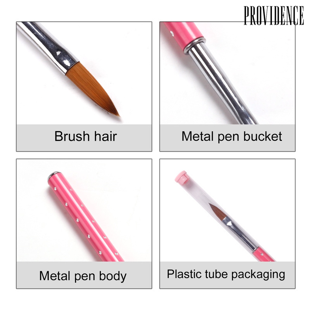 Providence Nail Brush Eco-friendly Flexible Bristles Nylon Wool DIY Manicure Brush Nail Art Pen Tool for Women