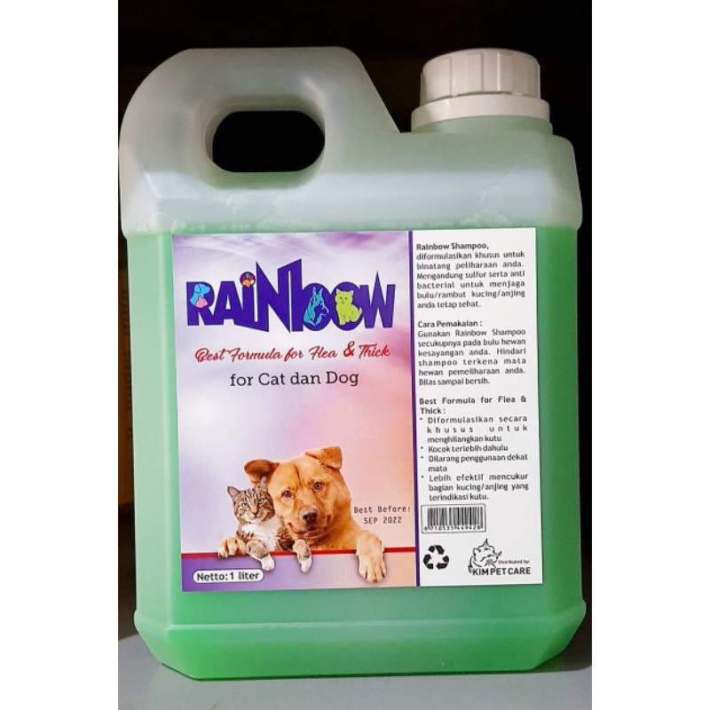 Rainbow Shampo Anti Kutu 1 Liter untuk anjing dan kucing