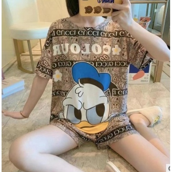 Piyama SET Import Wanita Dewasa Baju Tidur HP Katun Korea Halus babydoll DONAL GUCCI (PJ10)