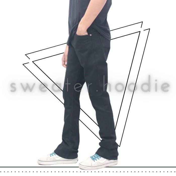 Celana Jeans Hitam Pria Bothcut Panjang Premium Murah Casual Bahan Levis Basic Original Distro Jins