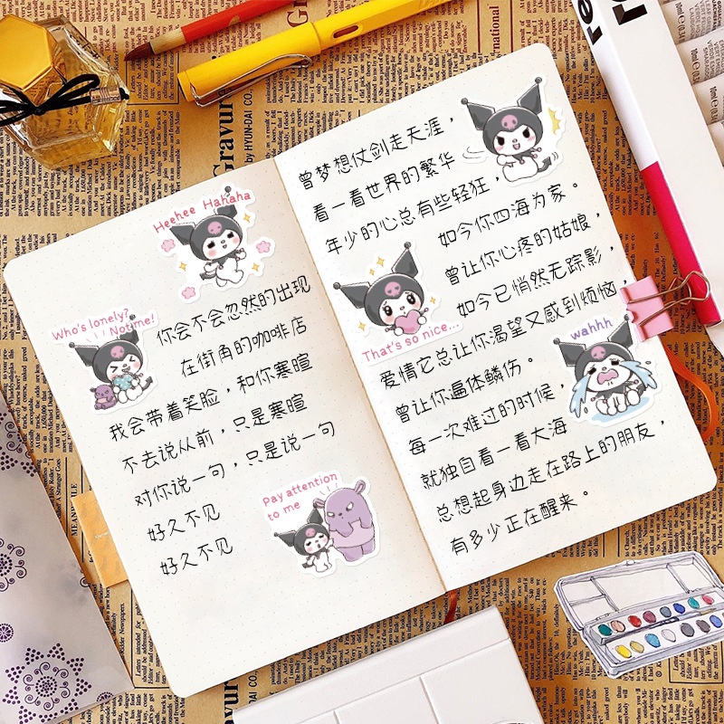 Clow m stiker lucu gambar kartun dekorasi kuromi Jurnal bahan tas ponsel case tangan Buku stiker kec