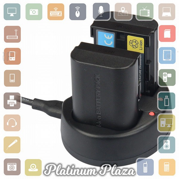 Kingma Charger Baterai 2 Slot Canon 5D2 5D3 70D 60D 6D 7D 7D2 - LP-E6 - Black`60YYLK-