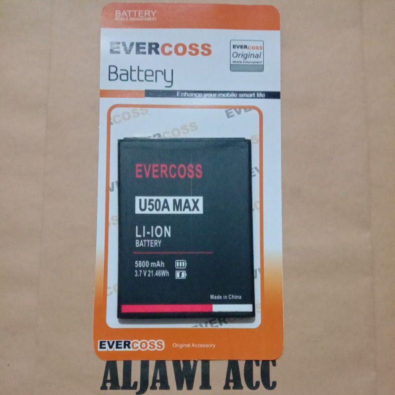 BATRE BATERAI BATTERY EVERCOSS U50A MAX ORIGINAL BATTERY HP