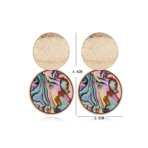 LRC Anting Tusuk Fashion Golden Shell Alloy Earrings A61241