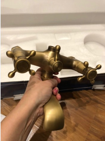 Wall Mounted Bathroom Rain Shower Set Antique Bronze Rainfall Shower With Hand Shower Brass Rain