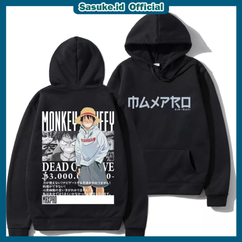 Sweater Jaket Hoodie Anime One Piece Maxpro OnePice Pria - Sweater Anime Maxpro OnePice Cosplay Manga Jepang Pria Wanita Size Lokal M L XL-(Bayar di Tempat)