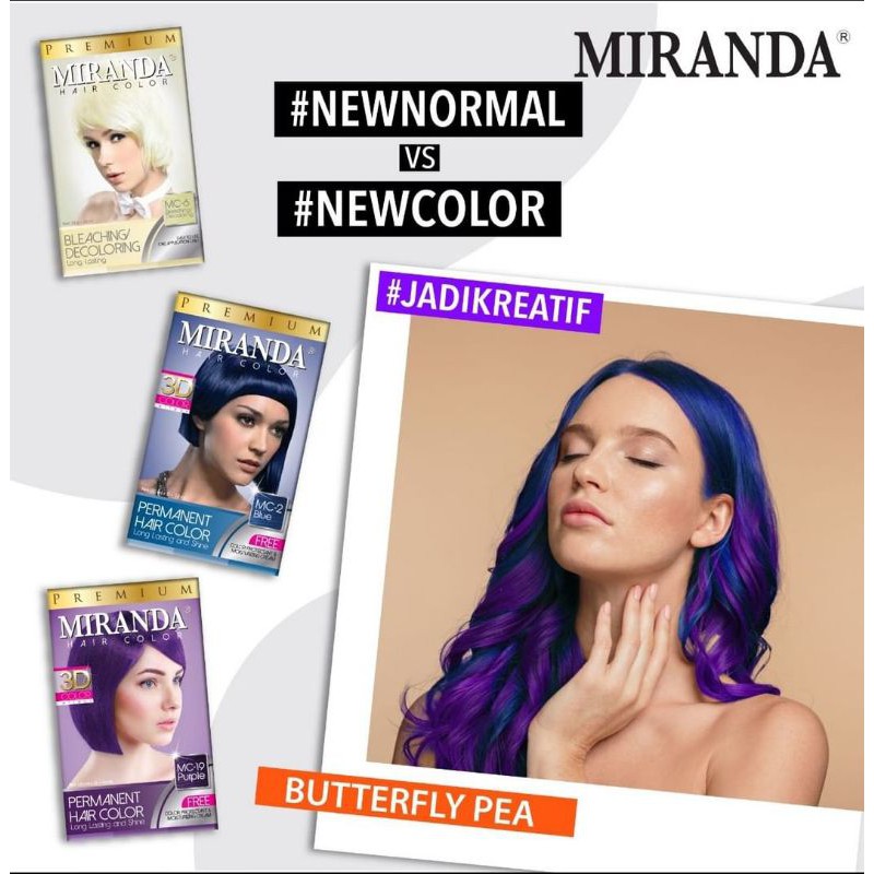 Paket Miranda Butterfly Pea - Miranda Warna Ungu, Biru dan Bleaching