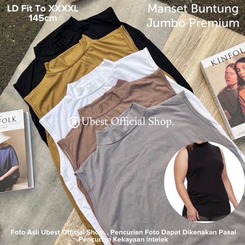 Manset Buntung Jumbo XXL / Manset Tanpa Lengan Wanita Jumbo / inner jumbo / inner tanpa lengan / Manset Lekbong Jumbo / dalaman lekbong kaos HS05C