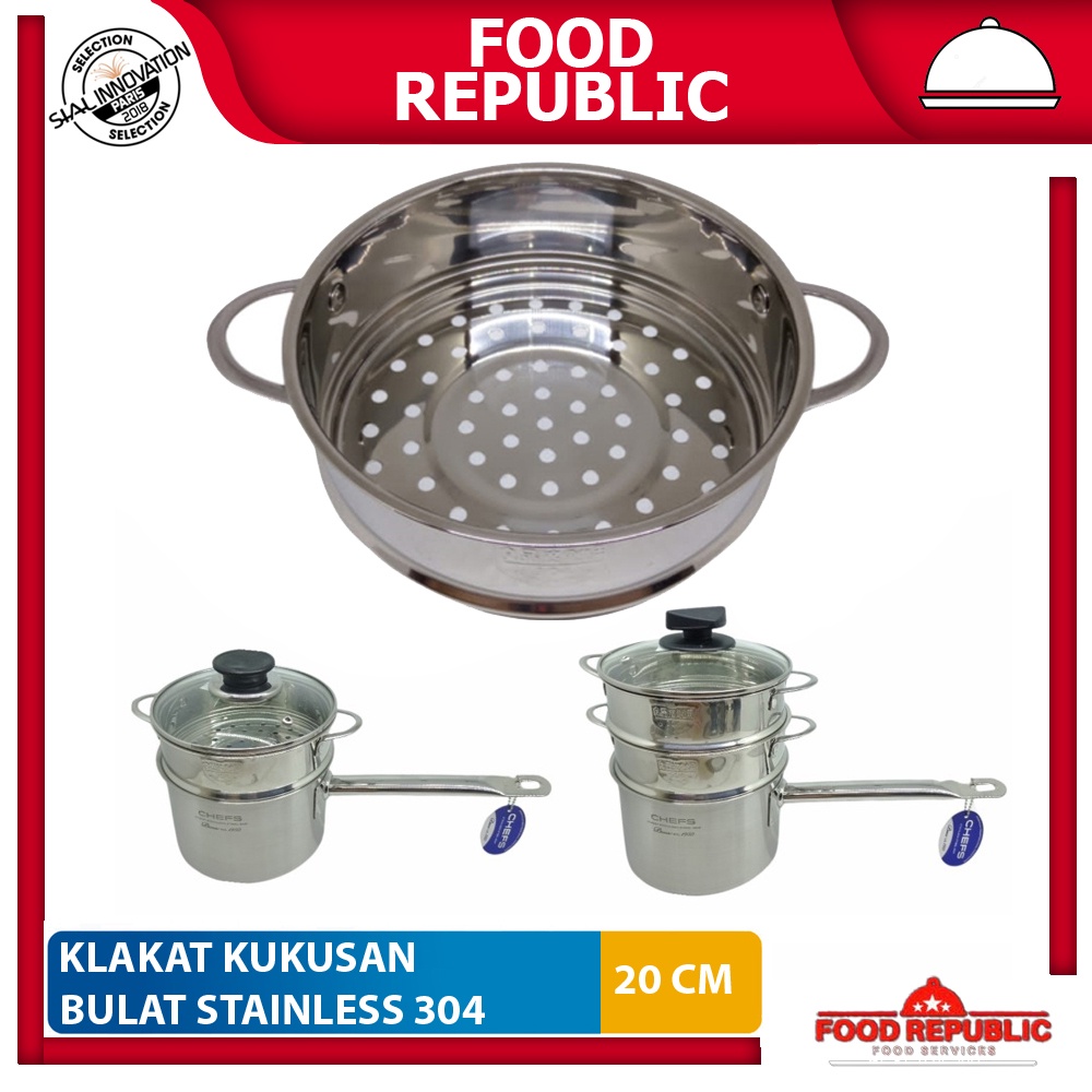 Kukusan Bulat Klakat Panci 20 cm Stainless 304 Steamer Mpasi Resto