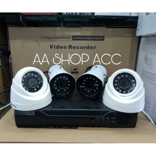PAKET CCTV DVR 4CH FULL HD + 4 KAMERA TURBO HD 1.3MEGAPIXEL