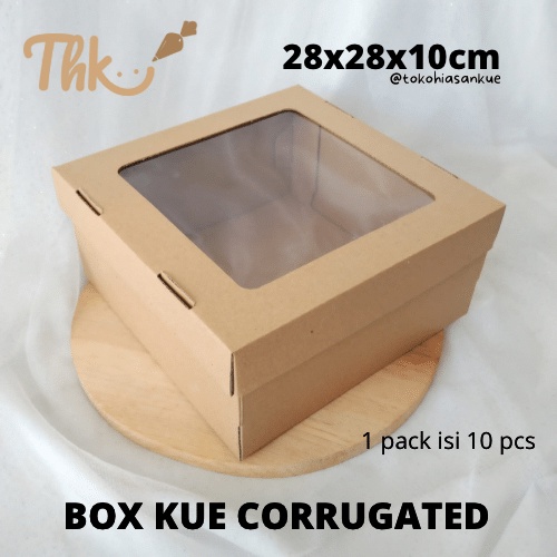 

(1pcs) Box Dus Kue Corrugated Mika 28x28x10 cm