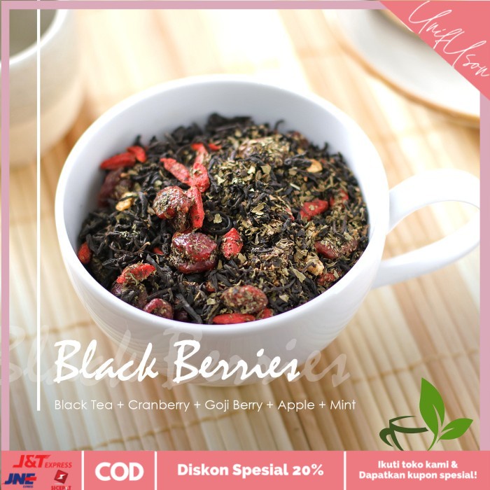 

⭐COD⭐ Artisan Cafe Tea Black Tea Cranberry Goji Berry Apple Mint Teh 100gr