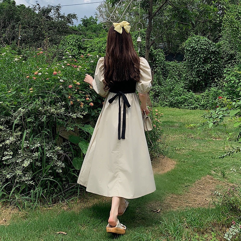 middi dress korea style/  pakaian korea/ baju korea/ Dress Midi Fairly Korea Style Lengan Bubble M10 midi dress termurah /midi dress termurah /middi dress termurah