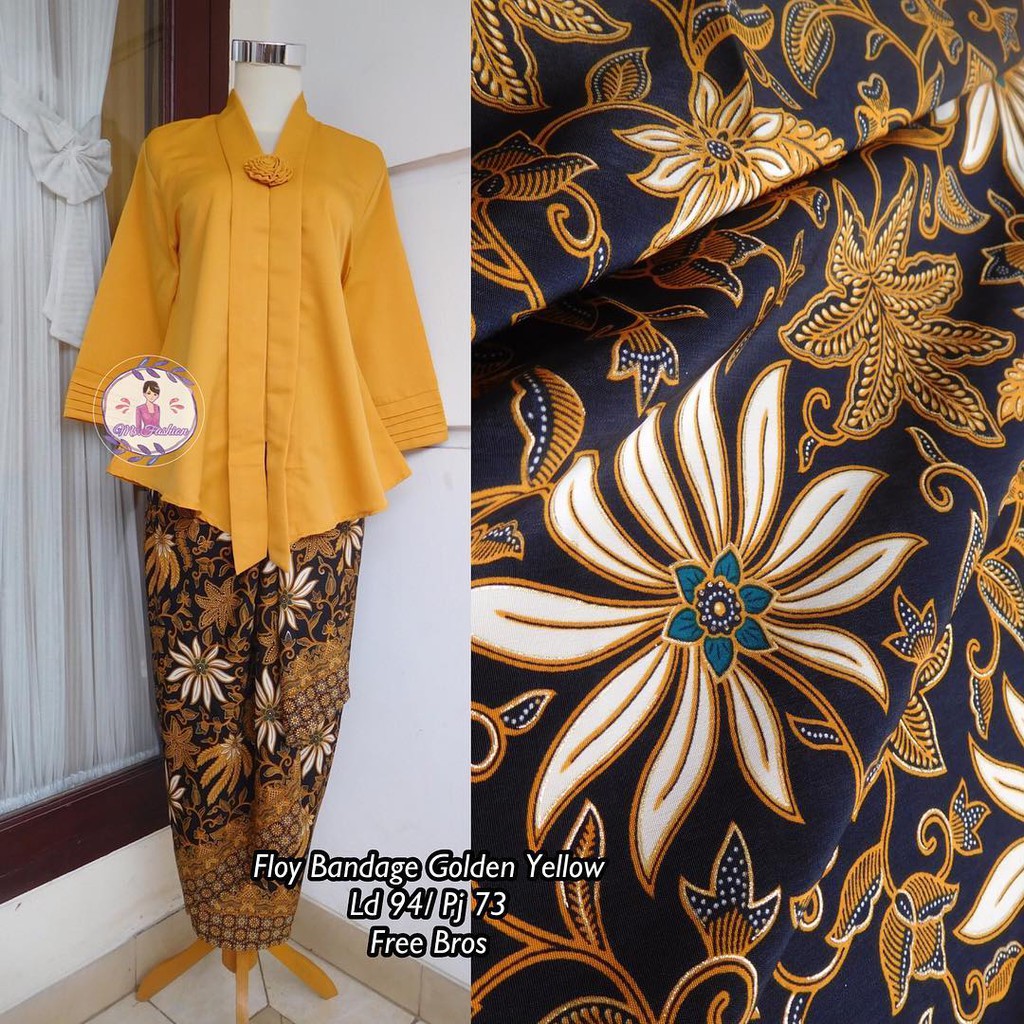 Setelan Kebaya Floy Kutubaru Bandage Golden Yellow.