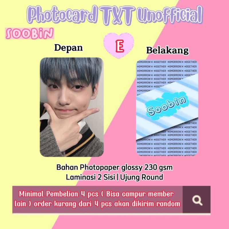 Photocard TXT - SOOBIN / Photocard Unofficial / Photocard SOOBIN TXT