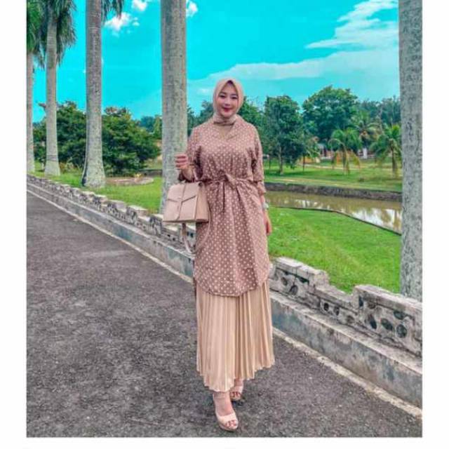 Long Tunik Polka Suede Import