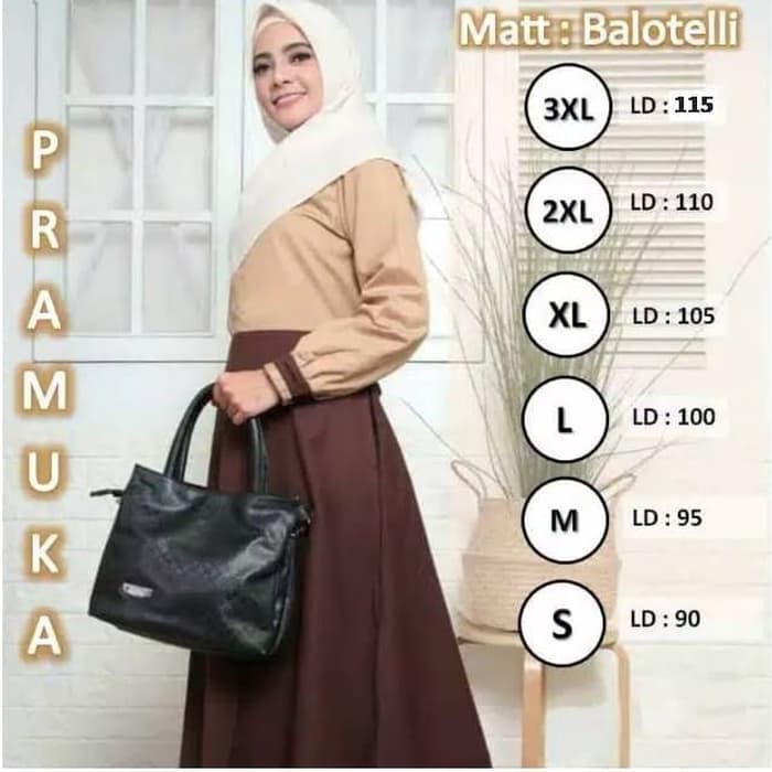 Baju Gamis Syari Polos Wanita Muslim Kombinasi Brukat Busui Kanc IV596  Pramuka Balotelli Pramuka