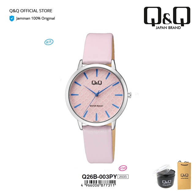 Q&Q QnQ QQ Original Jam Tangan Wanita Casual Analog Kulit - Q26 Q26B Tahan Air 3 BAR-1