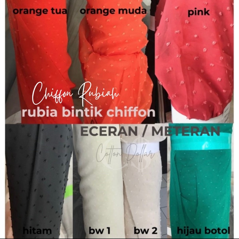 KAIN CHIFFON RUBIA / RUBIAH BINTIK ECER METER METERAN PREMIUM