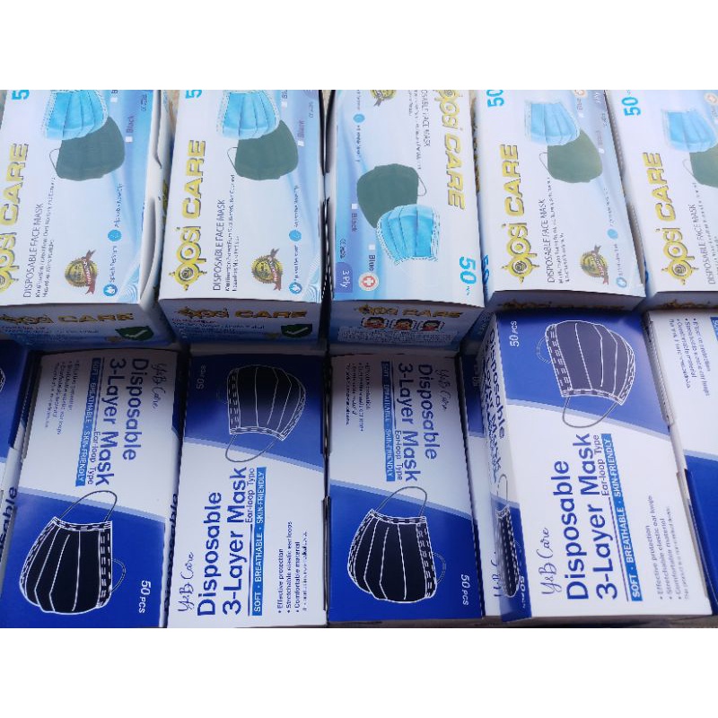 MASKER EARLOOP 3 PLY WARNA BIRU 1 BOX ISI 50 PCS