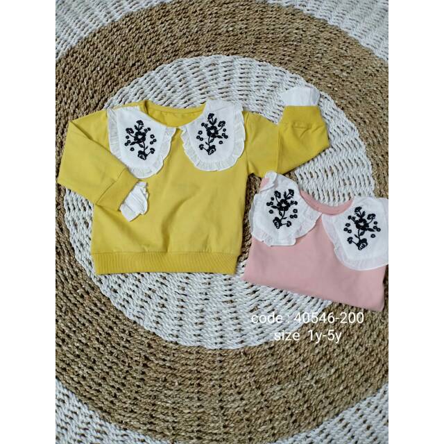 Sweater List Putih Impor Anak