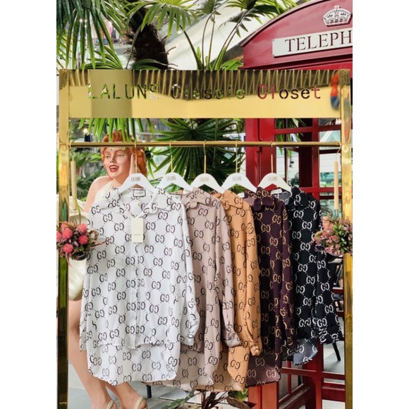 KEMEJA LALUNE GCCI Fashion Wanita 100% Original Import Bangkok