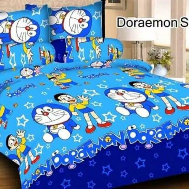 TERLARIS!!!!! SPREI KARAKTER DORAEMON SARUNG BANTAL DORAEMON SARUNG GULING DORAEMON PAKET DORAEMON