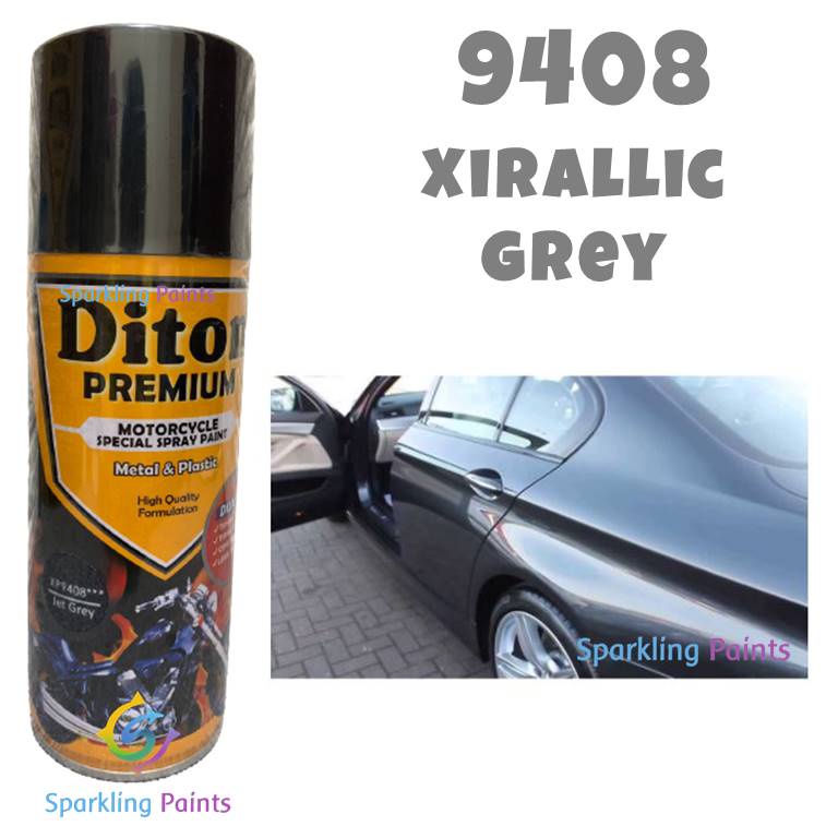 Pilox Diton Premium Xirallic Jet Grey XP9408 XP 9408 400ml Warna Abu Abu Siralik Siralic Sepeda Motor Mobil Velg Mesin Bodi