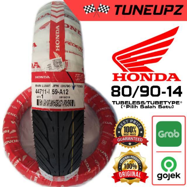 BAN HONDA 80/9014 TUBELESS/TUBETYPE FEDERAL FT235 AHM ORIGINAL DEPAN