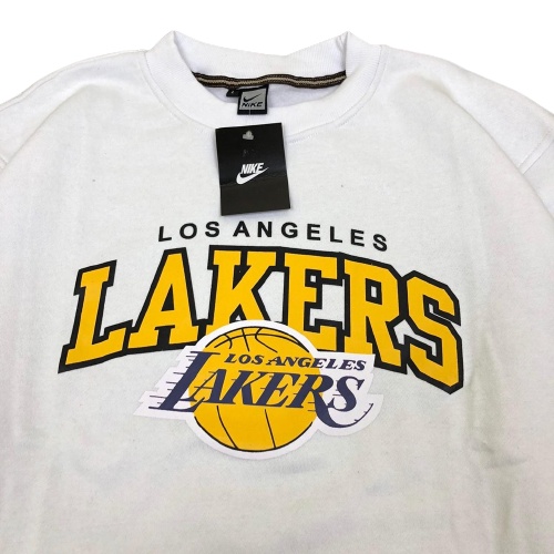 Crewneck Nike Lakers White Black Sweathshirt Pria Wanita