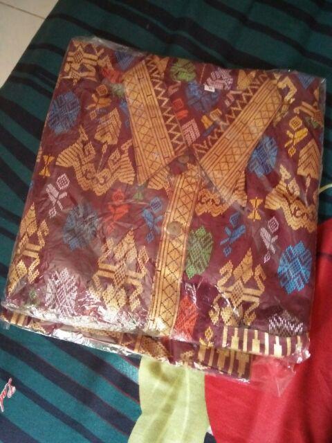 Batik Sarimbit 046 Couple Wanita Longdress / Gamis Brokat Seragam Keluarga Prodo (harga Terpisah)