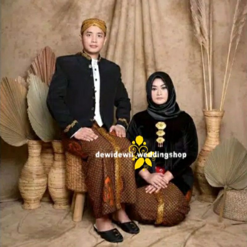 Baju Prewed INSTAN / Baju Couple / Baju Adat Jawa, Motif Truntum (FREE AKSESORIS)